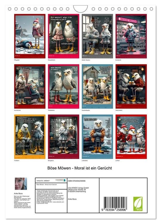 Produktbild: B&ouml;se M&ouml;wen - Moral ist ein Ger&uuml;cht (Wandkalender 2027 DIN A4 hoch), CALVENDO Monatskalender