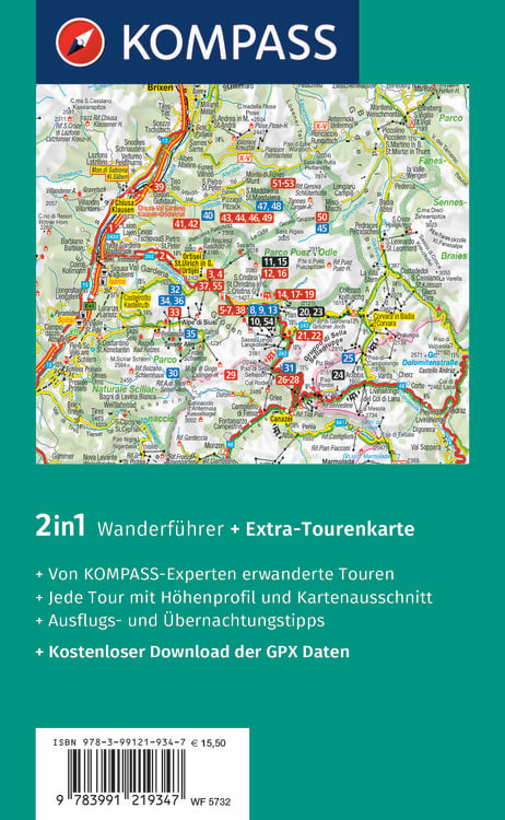 Produktbild: KOMPASS Wanderführer Grödental, Villnößtal, Seiser Alm, Herausragende Dolomiten, 55 Touren mit Extra-Tourenkarte