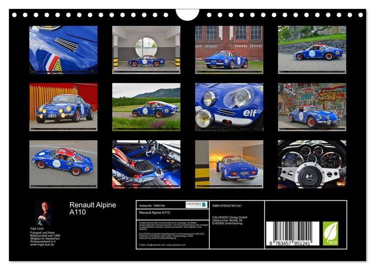 Produktbild: Renault Alpine A110 (Wandkalender 2026 DIN A4 quer), CALVENDO Monatskalender