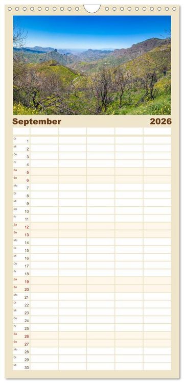 Produktbild: Familienplaner 2026 - Gran Canaria &ndash; Natur trifft Geschichte mit 5 Spalten (Wandkalender, 21 x 45 cm) CALVENDO