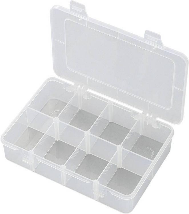 Produktbild: TRU COMPONENTS EKB-210 Sortimentskasten (L x B x H) 185 x 133 x 42 mm Anzahl F&auml;cher: 8 variable Unterteilung Inhalt 1 St.