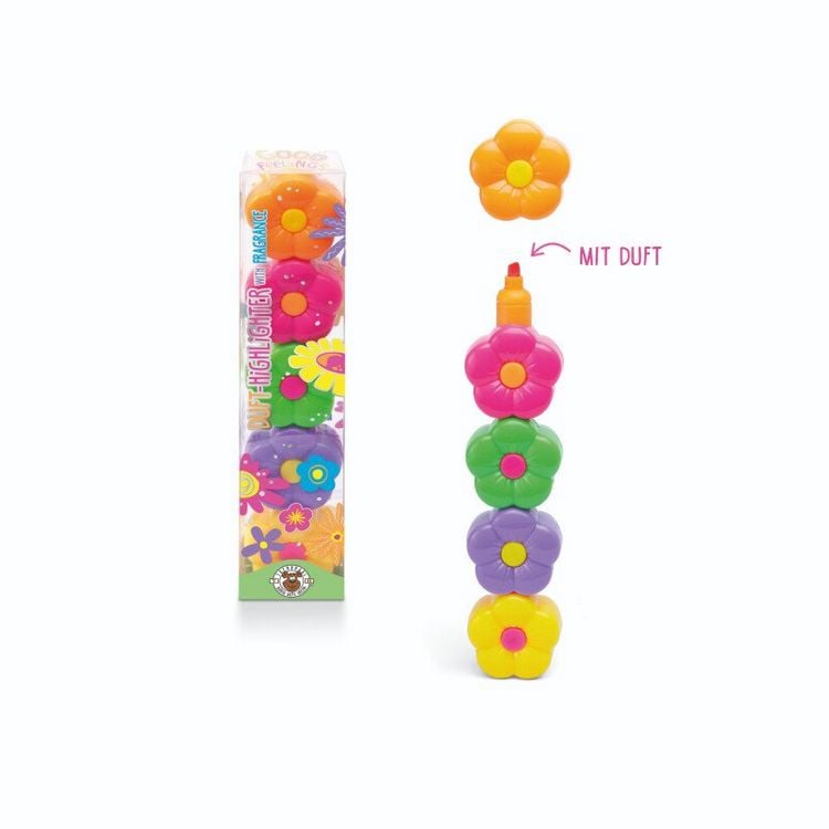 Produktbild: TRENDHAUS&reg; Zieh- und Steck-Textmarker Blumen mit Duft Good Feelings