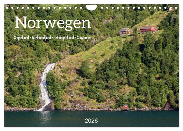 Produktbild: Norwegen. Sognefjord - Aurlandsfjord - Geirangerfjord - Stavanger (Wandkalender 2026 DIN A4 quer), CALVENDO Monatskalender