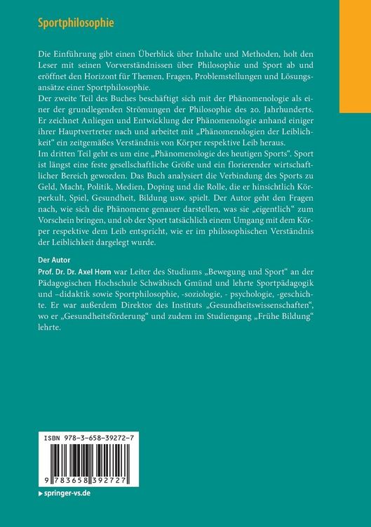 Produktbild: Sportphilosophie