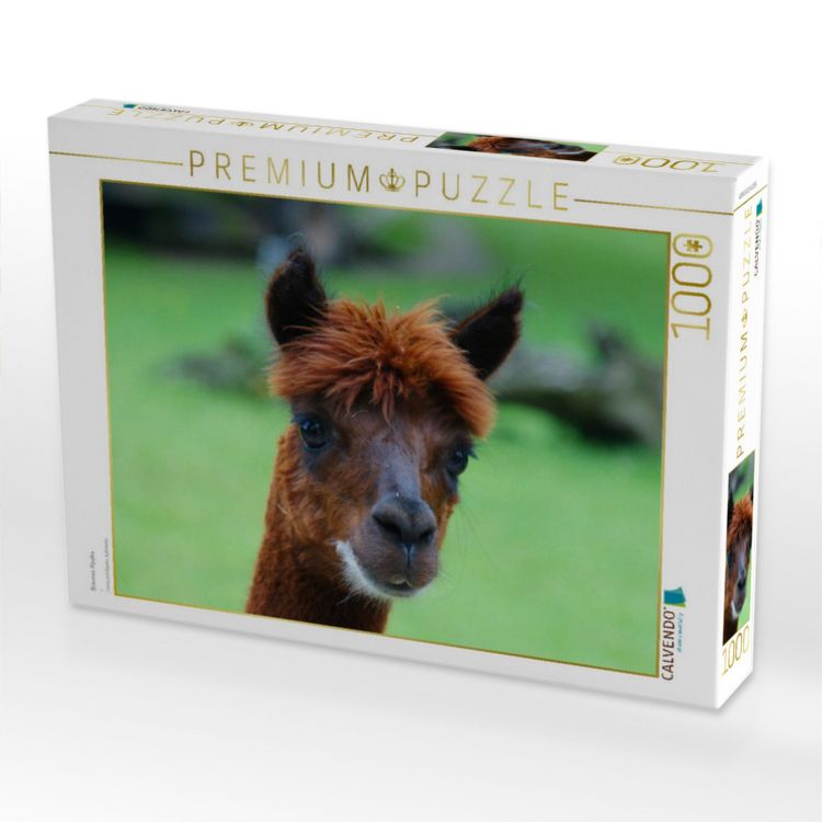Produktbild: CALVENDO Puzzle Braunes Alpaka | 1000 Teile Lege-Gr&ouml;&szlig;e 64x48cm Foto-Puzzle f&uuml;r gl&uuml;ckliche Stunden