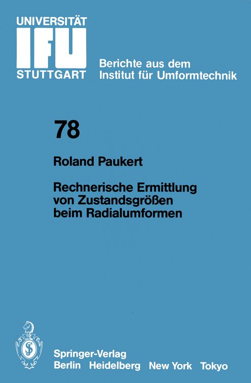 Produktbild: Rechnerische Ermittlung von Zustandsgr&ouml;&szlig;en beim Radialumformen