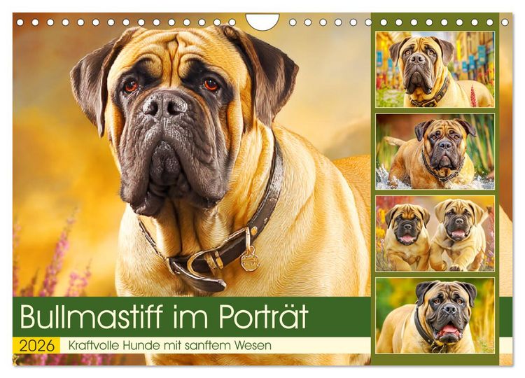 Produktbild: Bullmastiff im Portr&auml;t. Kraftvolle Hunde mit sanftem Wesen (Wandkalender 2026 DIN A4 quer), CALVENDO Monatskalender
