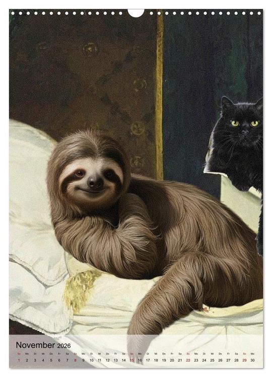 Produktbild: Sloth Art Originals ... eine faultierlangsame Reise durch die Kunstgeschichte (Wandkalender 2026 DIN A3 hoch), CALVENDO Monatskalender