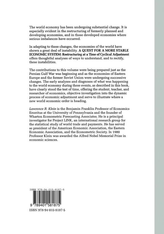 Produktbild: A Quest for a More Stable World Economic System