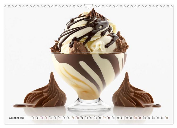 Produktbild: Leckere Eisbecher Kreationen (Wandkalender 2026 DIN A3 quer), CALVENDO Monatskalender
