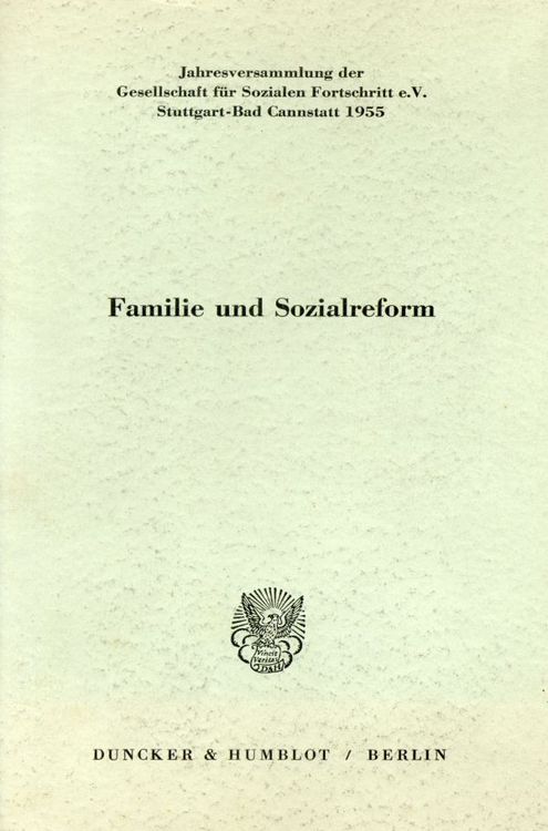 Produktbild: Familie und Sozialreform.