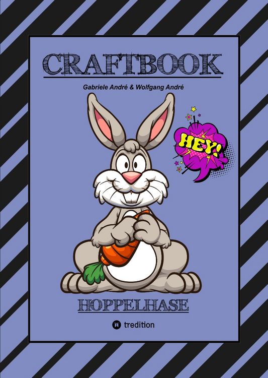 Produktbild: Craftbook - 100 Blatt Lustige Hasen - Niedliche Ausmalmotive - Zeichentraining - Knifflige R&auml;tsel und Aufgaben - Osterhasen - Hoppelhasen