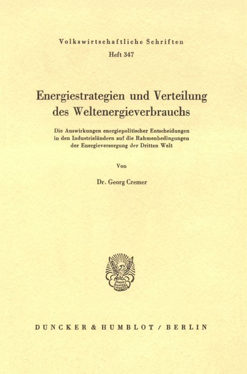 Produktbild: Energiestrategien und Verteilung des Weltenergieverbrauchs.