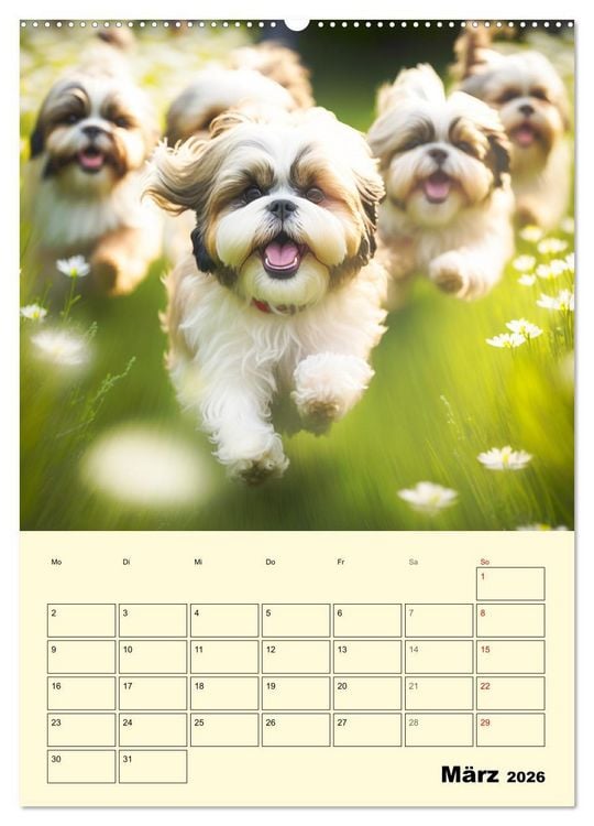 Produktbild: Shih Tzu Alarm. Gl&uuml;ckliche Wuschelk&ouml;pfe (Wandkalender 2026 DIN A2 hoch), CALVENDO Monatskalender