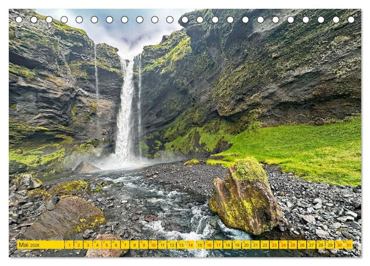 Produktbild: Islands Wasserf&auml;lle (Tischkalender 2026 DIN A5 quer), CALVENDO Monatskalender