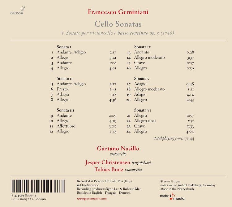 Produktbild: Cello Sonatas,Op. 5