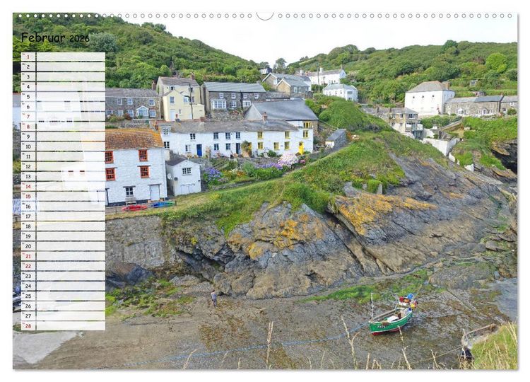 Produktbild: Cornwall. Terminkalender (hochwertiger Premium Wandkalender 2026 DIN A2 quer), Kunstdruck in Hochglanz