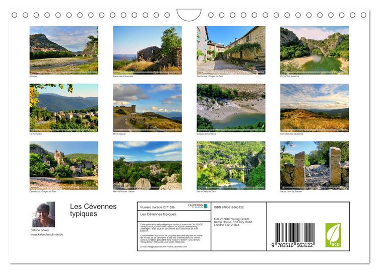 Produktbild: Les C&eacute;vennes typiques (Calendrier mural 2026 DIN A4 vertical), CALVENDO calendrier mensuel