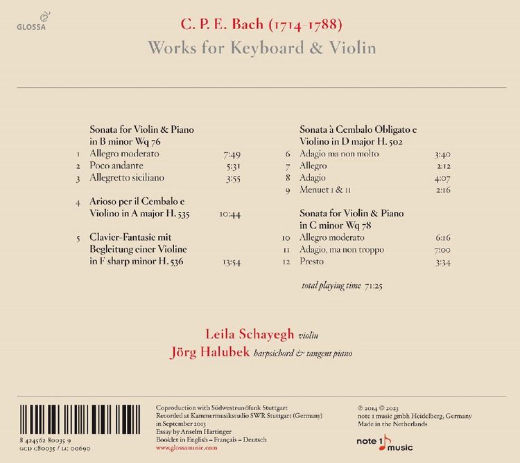 Produktbild: Works for Keyboard and Violin