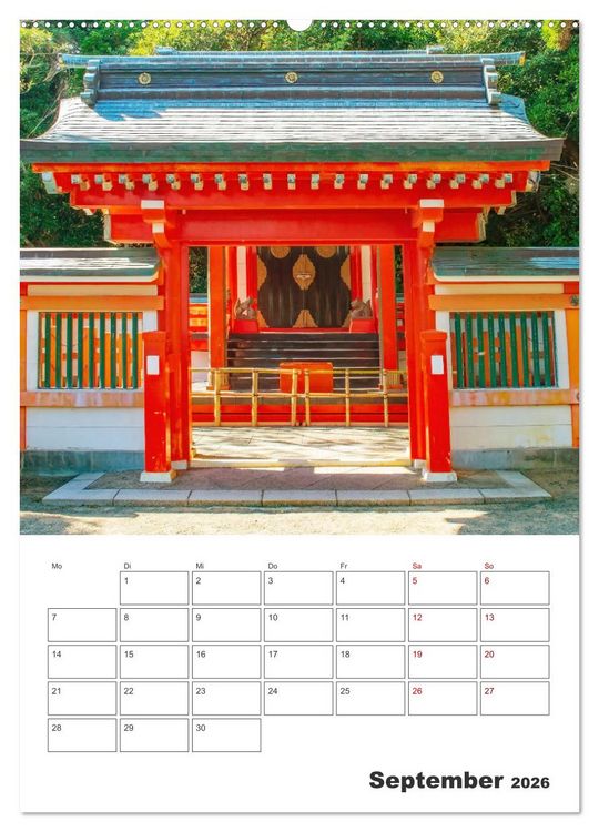 Produktbild: Schreine und Tempel - Heiligt&uuml;mern in Japan (hochwertiger Premium Wandkalender 2026 DIN A2 hoch), Kunstdruck in Hochglanz