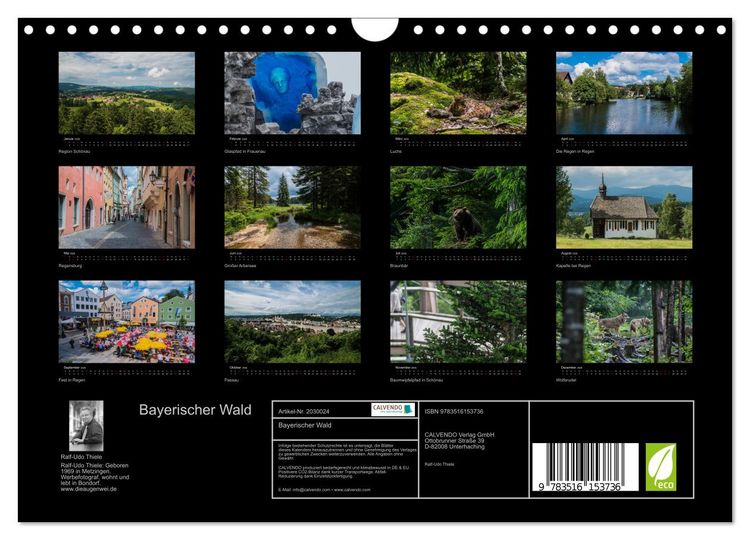 Produktbild: Bayerischer Wald (Wandkalender 2026 DIN A4 quer), CALVENDO Monatskalender