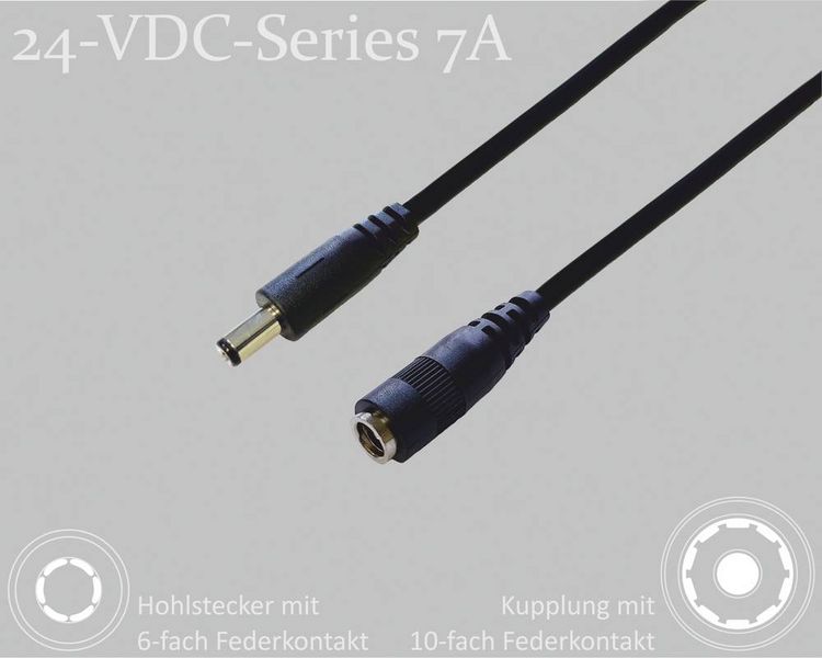 Produktbild: BKL Electronic 075915 DC-Steckverbinder DC-Hohlstecker - DC-Kupplung 5.5 mm 2.5 mm 5.5 mm 2.5 mm 2 m 1 St. Single