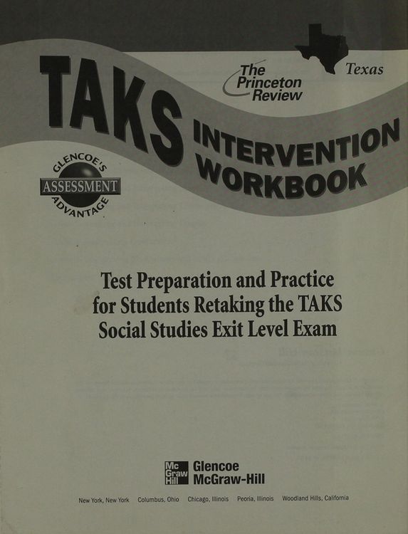 Produktbild: Taks Intervention Workbook/Test Preparation and Practice for Students Retaking the Taks Social Studies Exit Level Exam