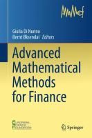 Produktbild: Advanced Mathematical Methods for Finance