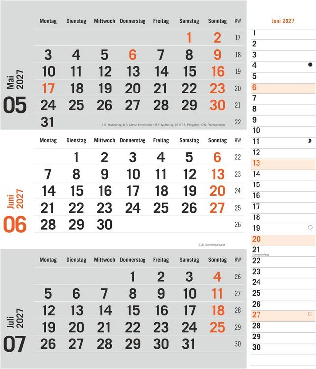 Produktbild: times&more 3-Monatsplaner, orange 2027