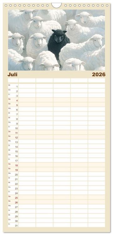 Produktbild: Familienplaner 2026 - Hervorstechen ist Trumpf mit 5 Spalten (Wandkalender, 21 x 45 cm) CALVENDO