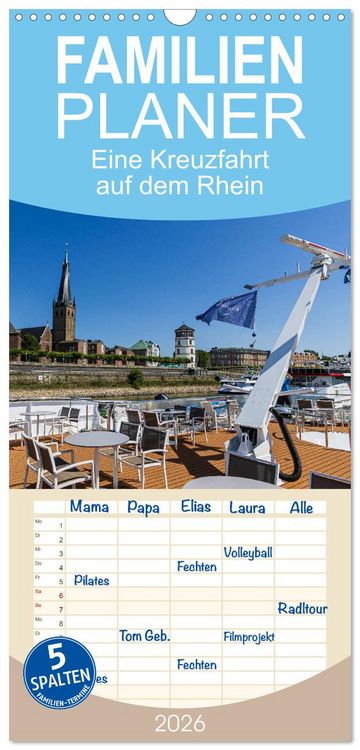 Produktbild: Familienplaner 2026 - Eine Kreuzfahrt auf dem Rhein mit 5 Spalten (Wandkalender, 21 x 45 cm) CALVENDO