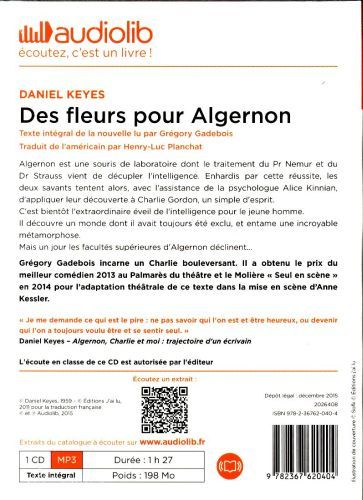 Produktbild: Des fleurs pour Algernon
