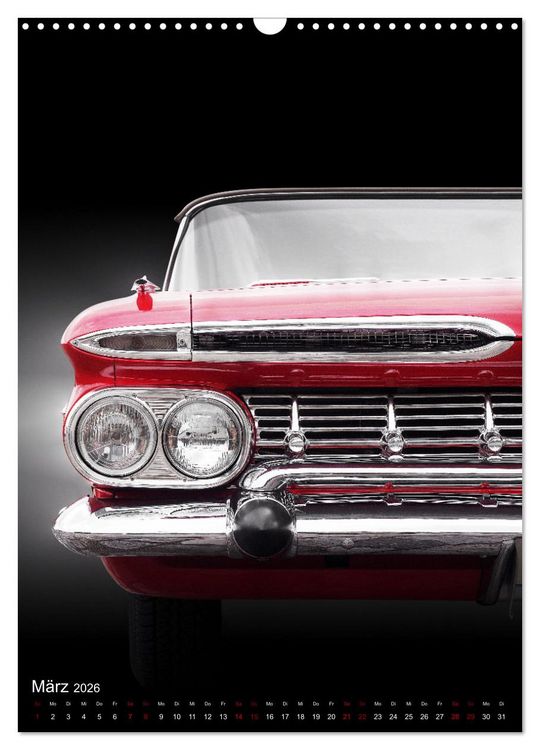 Produktbild: Amerikanische Autos aus den Jahren 1957 bis 1976 Frontansichten (Wandkalender 2026 DIN A3 hoch), CALVENDO Monatskalender