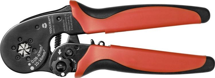 Produktbild: TOOLCRAFT TO-7165962 Crimpzange Aderendh&uuml;lsen 0.08 bis 16.0mm&sup2; mit Schnellverstellung