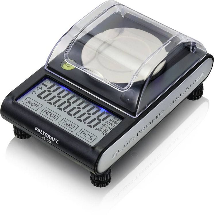 Produktbild: VOLTCRAFT PS-50 Pr&auml;zisionswaage W&auml;gebereich (max.) 50 g Ablesbarkeit 0.001 g batteriebetrieben, &uuml;ber USB Schwarz