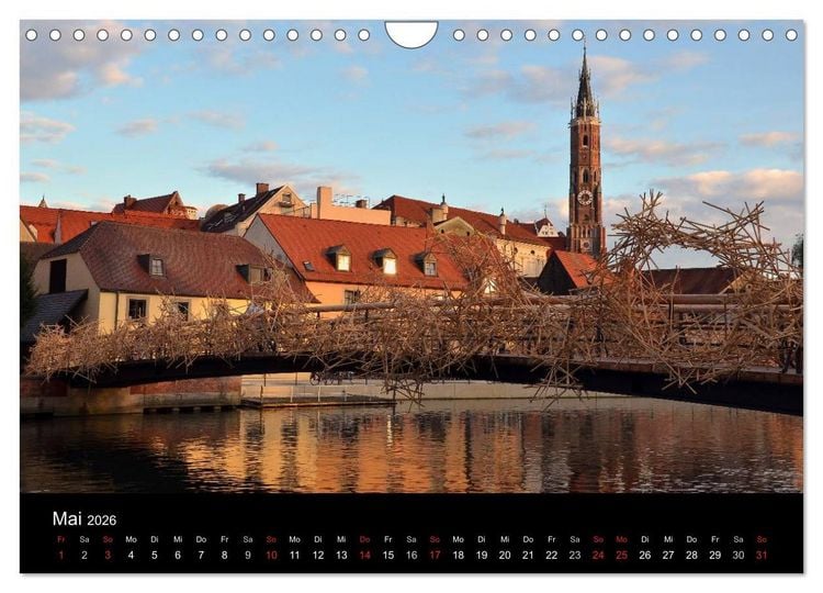 Produktbild: Landshut bei Tag und Nacht (Wandkalender 2026 DIN A4 quer), CALVENDO Monatskalender
