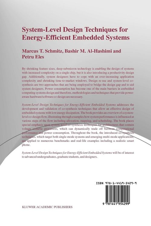 Produktbild: System-Level Design Techniques for Energy-Efficient Embedded Systems