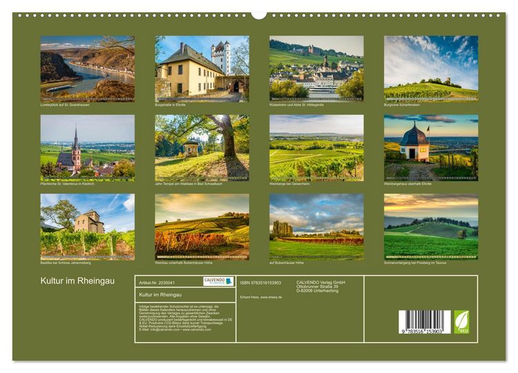 Produktbild: Kultur im Rheingau (Wandkalender 2026 DIN A2 quer), CALVENDO Monatskalender