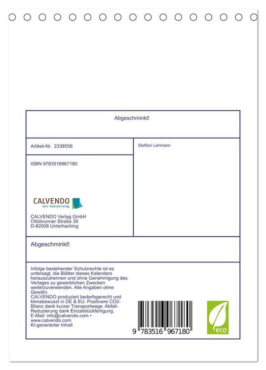 Produktbild: Abgeschminkt! (Tischkalender 2027 DIN A5 hoch), CALVENDO Monatskalender