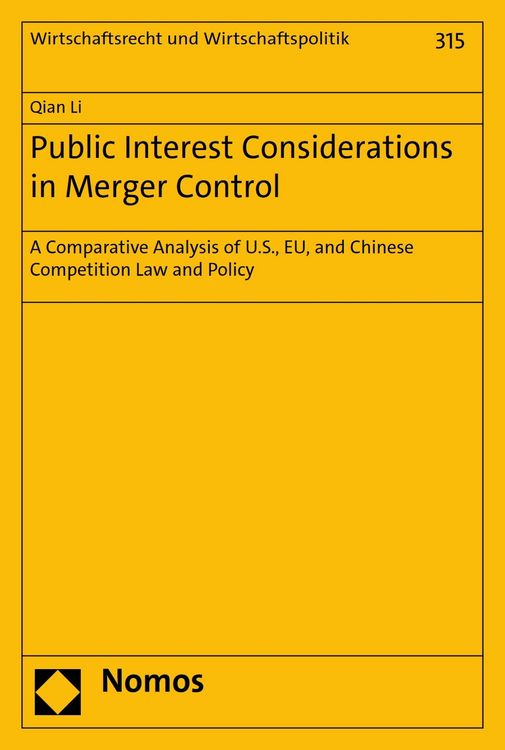 Produktbild: Public Interest Considerations in Merger Control