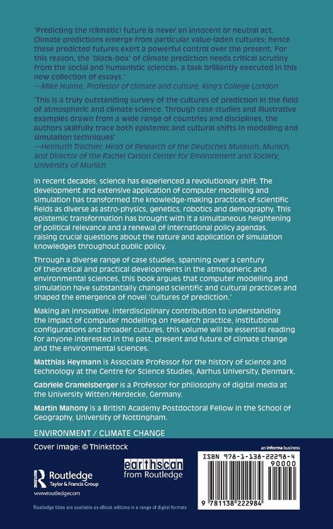 Produktbild: Cultures of Prediction in Atmospheric and Climate Science