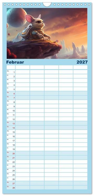 Produktbild: Familienplaner 2027 - Spannendes Weltraumabenteuer mit 5 Spalten (Wandkalender, 21 x 45 cm) CALVENDO