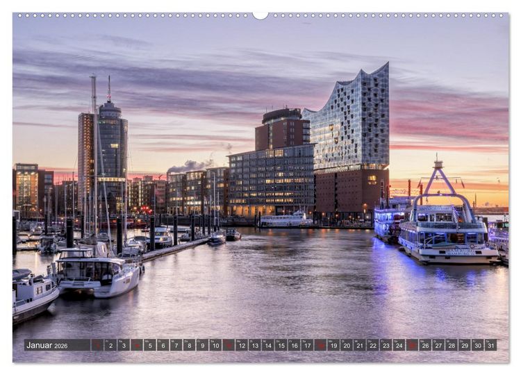 Produktbild: Hamburg - Die Weltstadt an der Waterkant (hochwertiger Premium Wandkalender 2026 DIN A2 quer), Kunstdruck in Hochglanz