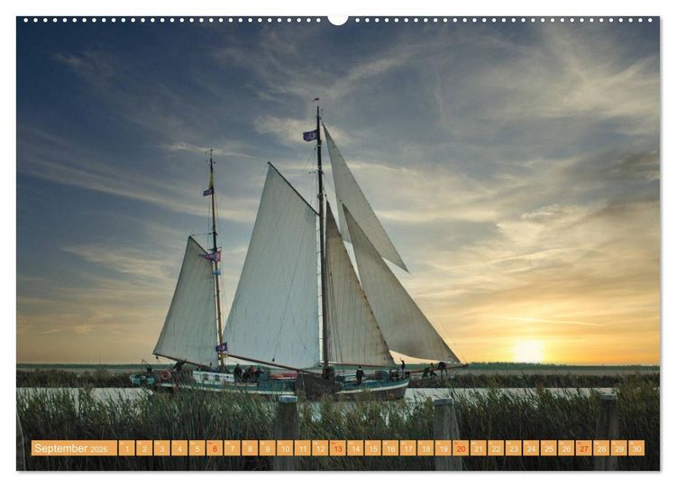 Produktbild: Segeln im Sonnenuntergang (Wandkalender 2026 DIN A2 quer), CALVENDO Monatskalender