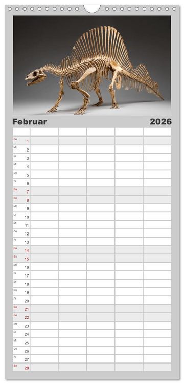 Produktbild: Familienplaner 2026 - Knochen der Giganten - Dinosaurier im Portr&auml;t mit 5 Spalten (Wandkalender, 21 x 45 cm) CALVENDO