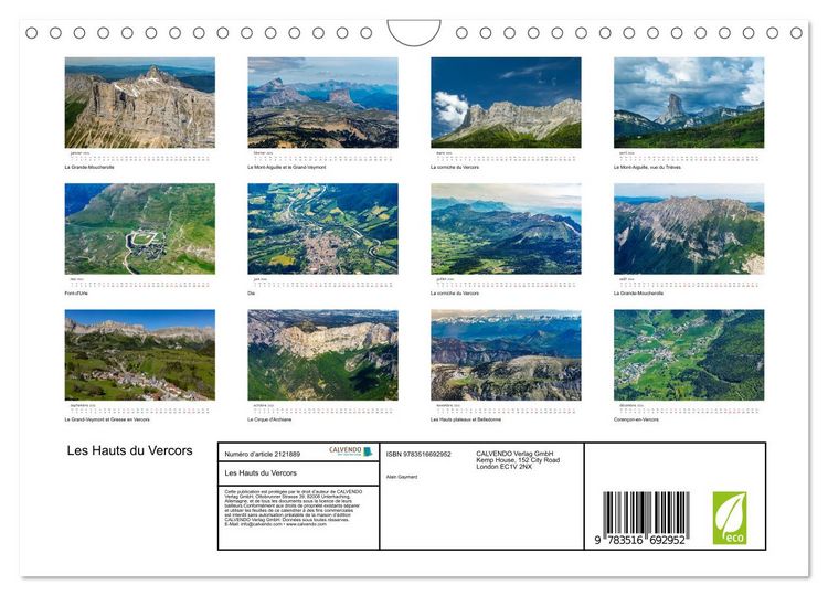 Produktbild: Les Hauts du Vercors (Calendrier mural 2026 DIN A4 vertical), CALVENDO calendrier mensuel
