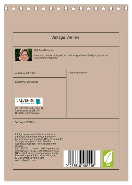 Produktbild: Vintage Welten (Tischkalender 2026 DIN A5 hoch), CALVENDO Monatskalender