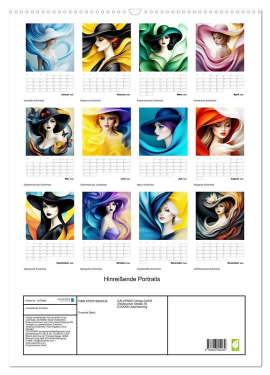 Produktbild: Hinrei&szlig;ende Portraits (Wandkalender 2026 DIN A2 hoch), CALVENDO Monatskalender