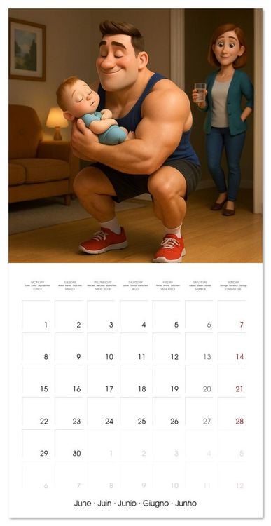 Produktbild: Bodybuilding with Family (Wall Calendar 2026 12 &times; 12 Inch) CALVENDO 12 Month Wall Calendar