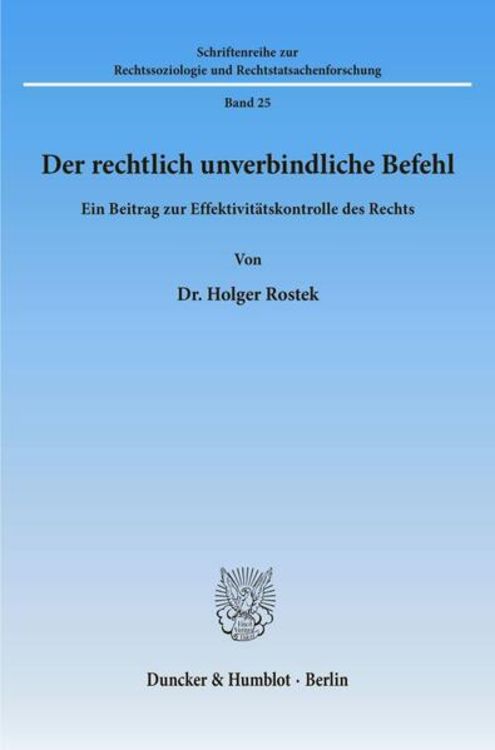 Produktbild: Der rechtlich unverbindliche Befehl.